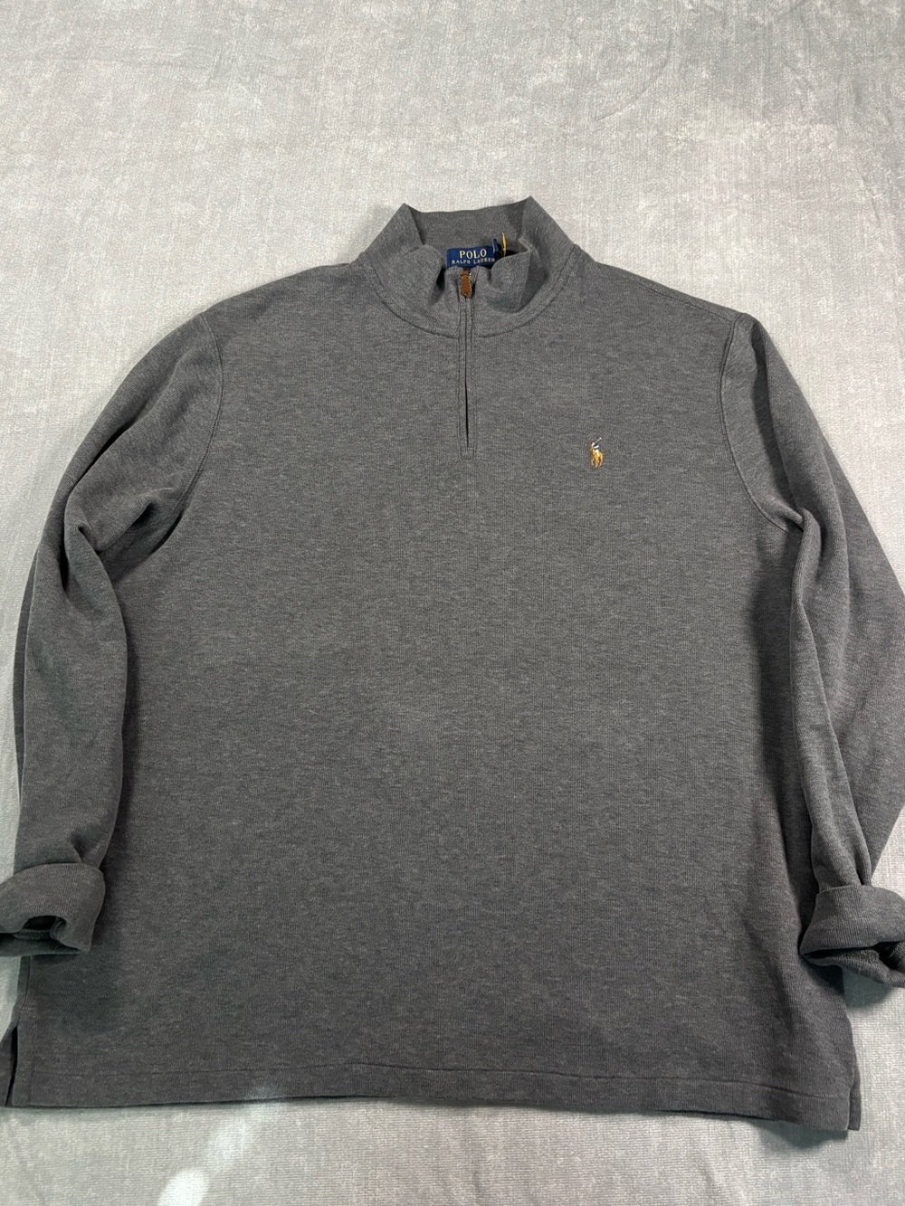 Vintage Polo by Ralph Lauren Charcoal Gray‎ Quarter-Zip Pullover